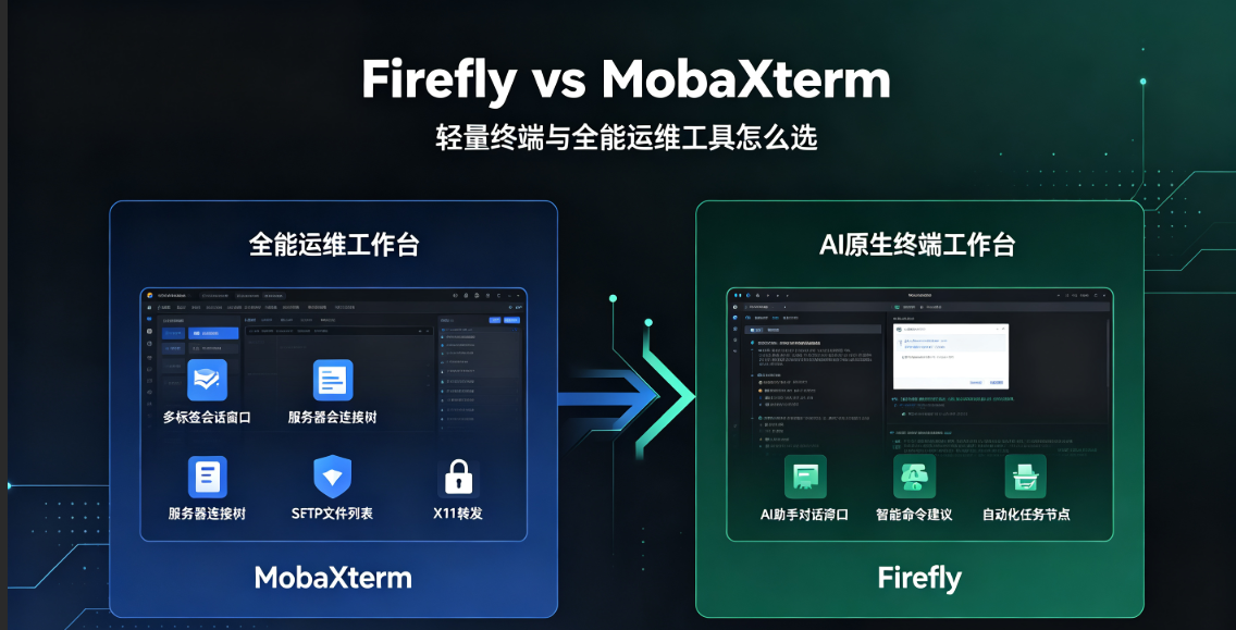 Firefly vs MobaXterm:全家桶终端 vs 轻量 AI Native Terminal